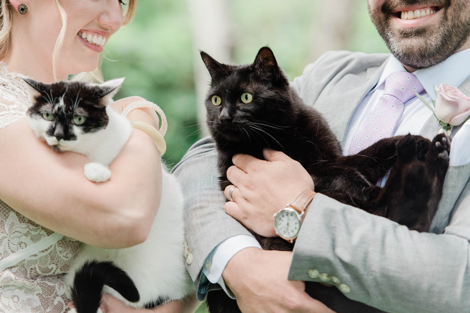 Including their cats in the wedding ceremony.