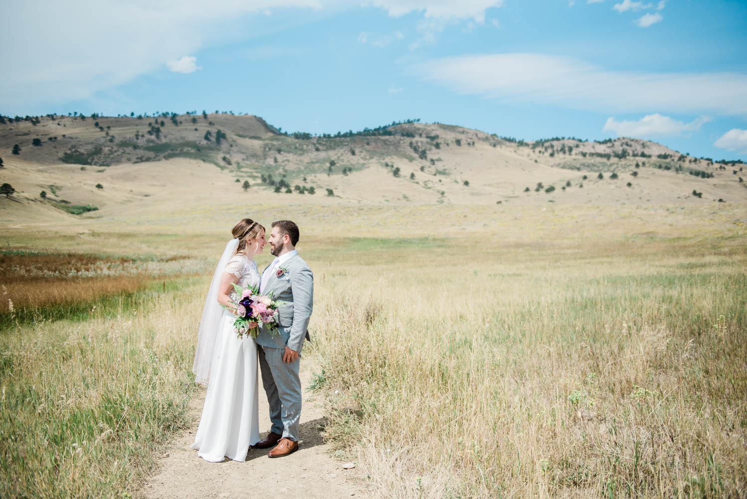Bride and Groom Portraits in the Boulder Foothills