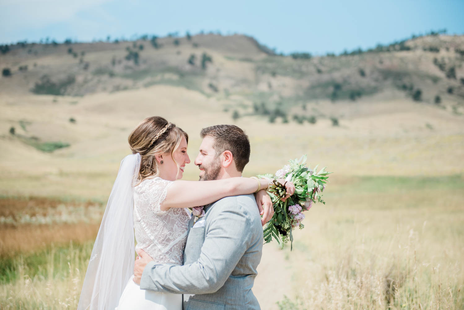 Bride and Groom Portraits in the Boulder Foothills 