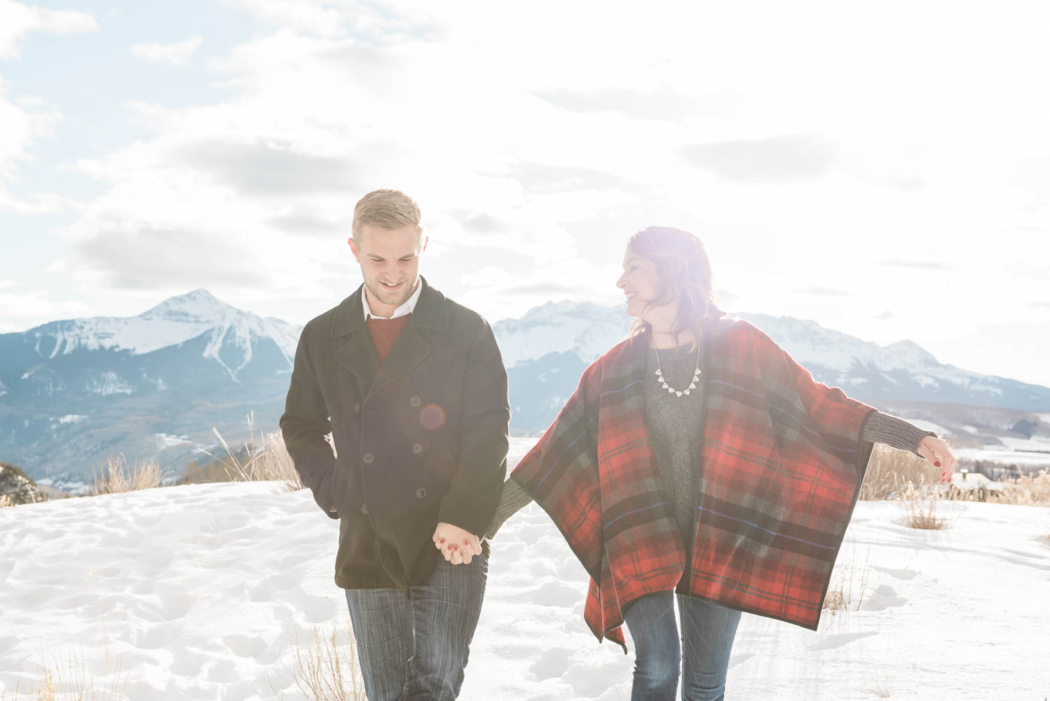 Telluride Snow Adventure Engagement Photography