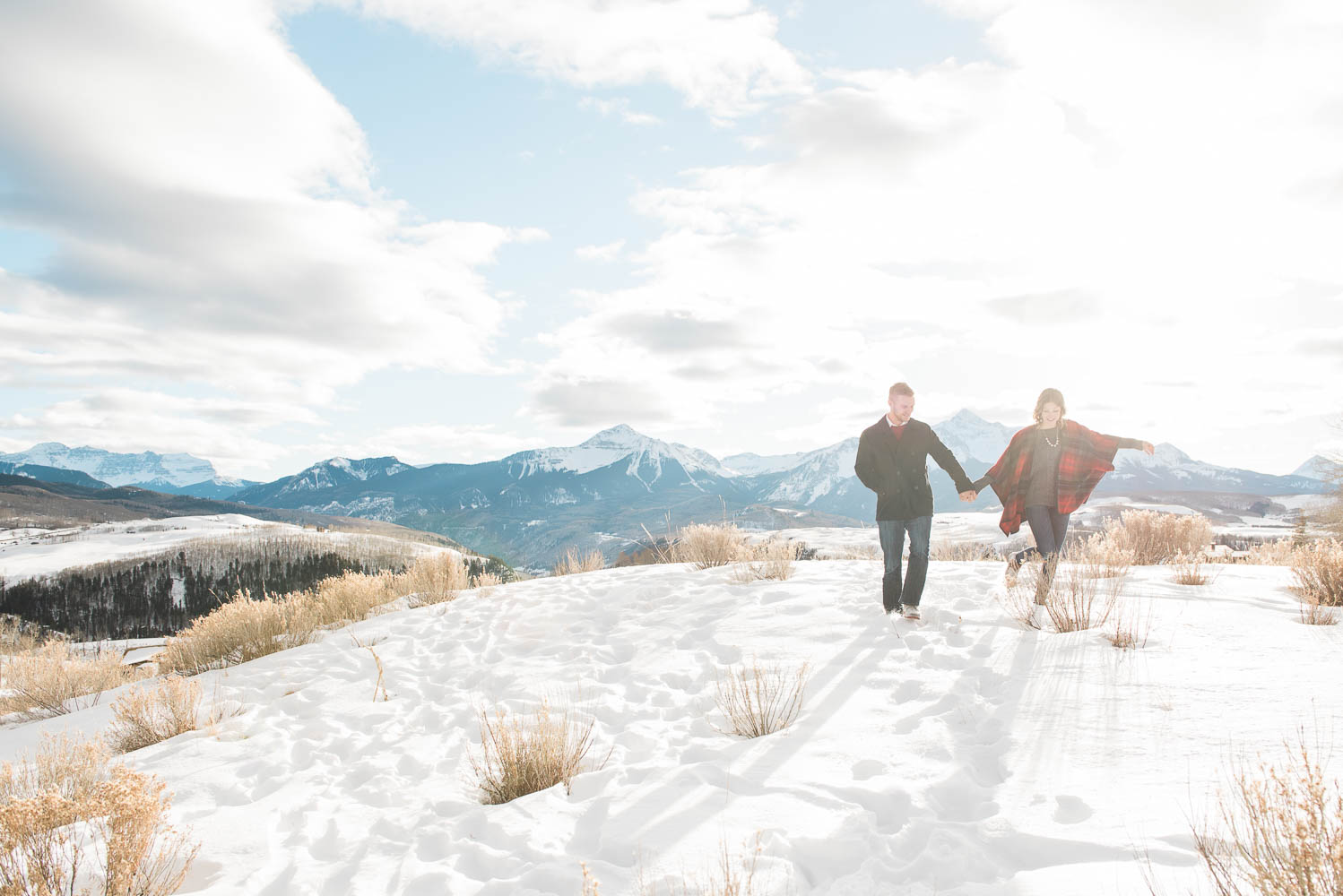 Telluride Snow Adventure Engagement Photography