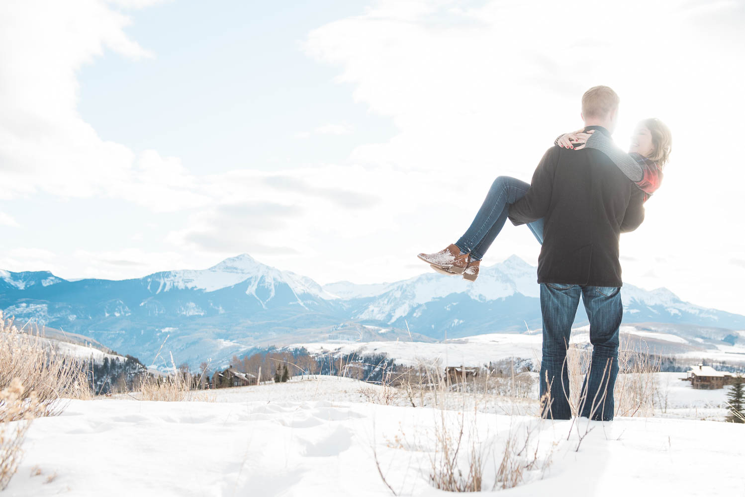 Telluride Snow Adventure Engagement Photography