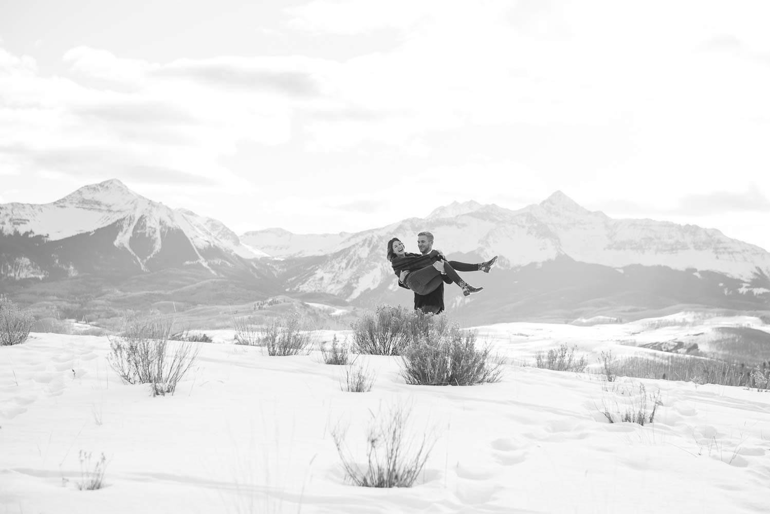 Telluride Snow Adventure Engagement Photography