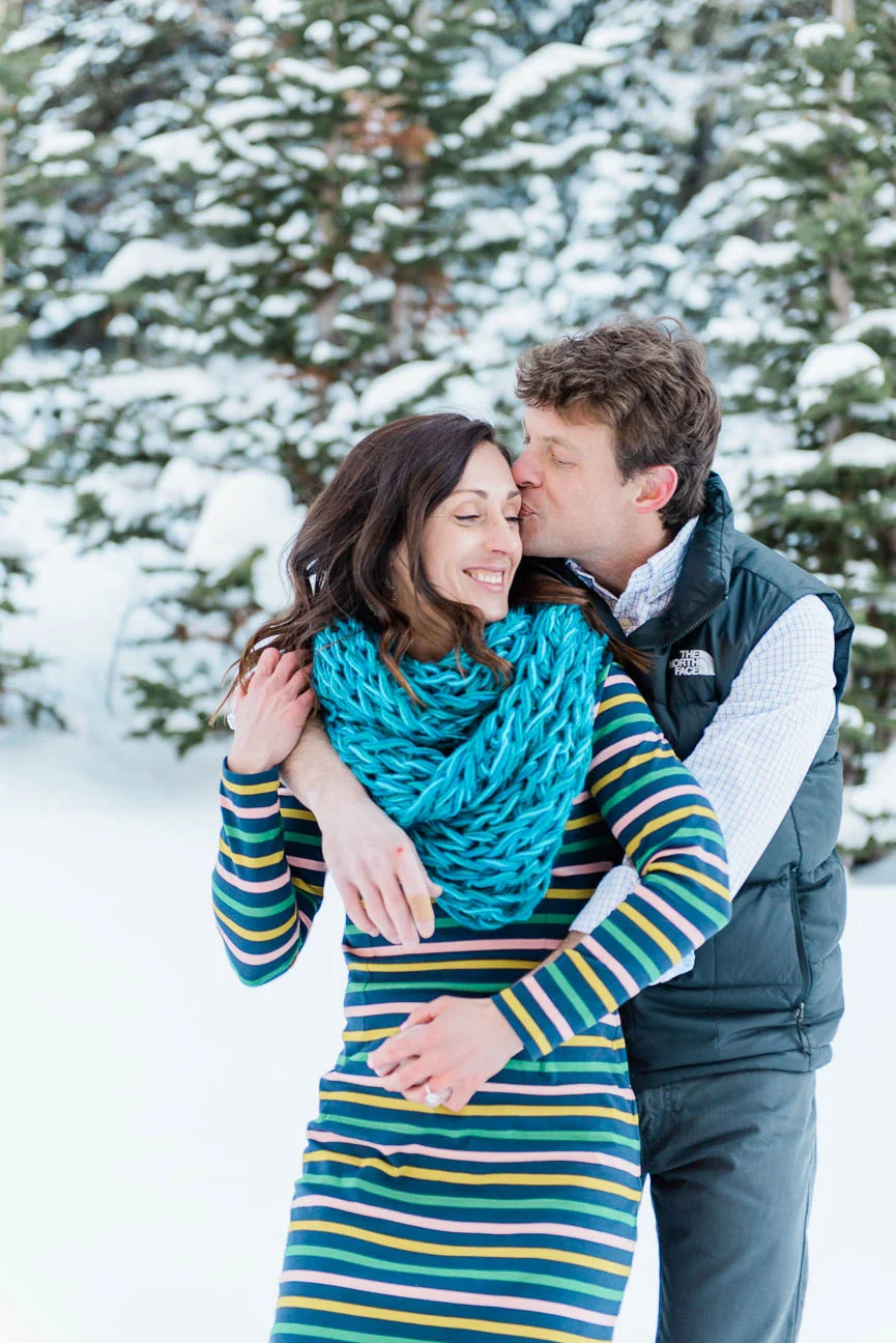Wintery Eco Lake Engagement Photography Session in Evergreen Colorado