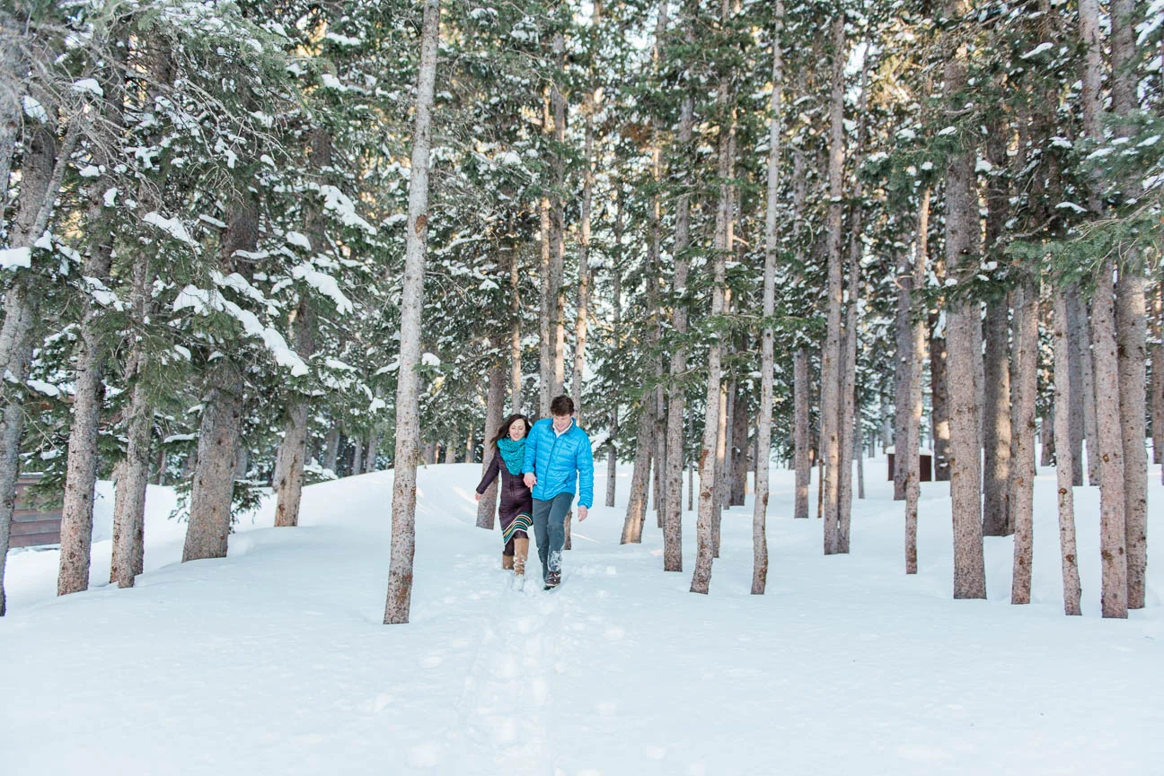 Wintery Eco Lake Engagement Photography Session in Evergreen Colorado
