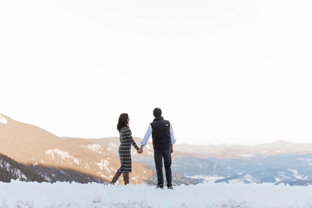 Wintery Eco Lake Engagement Photography Session in Evergreen Colorado