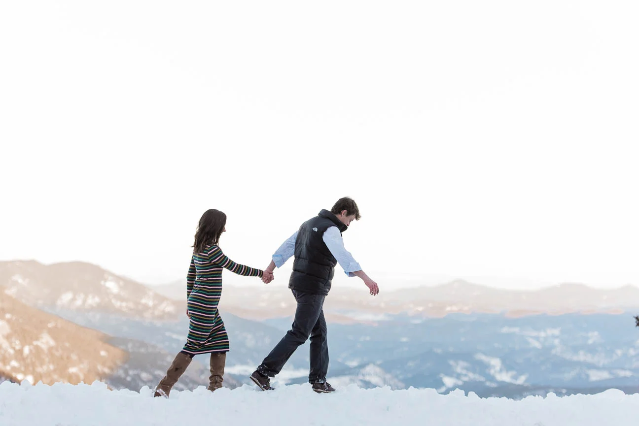 Wintery Eco Lake Engagement Photography Session in Evergreen Colorado