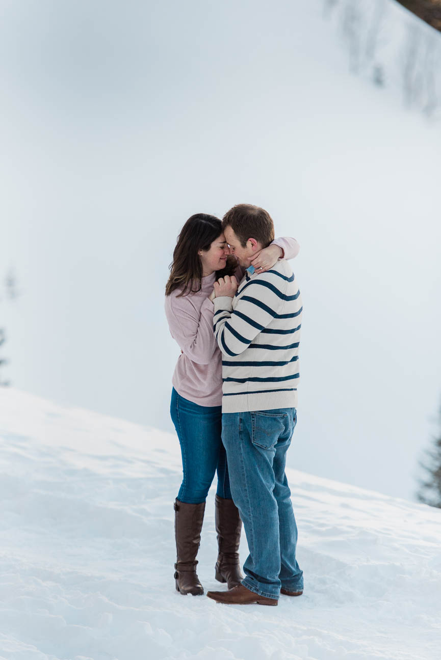Winter Snowshoe Sunrise Engagement Photography Session in Breckenridge Colorado
