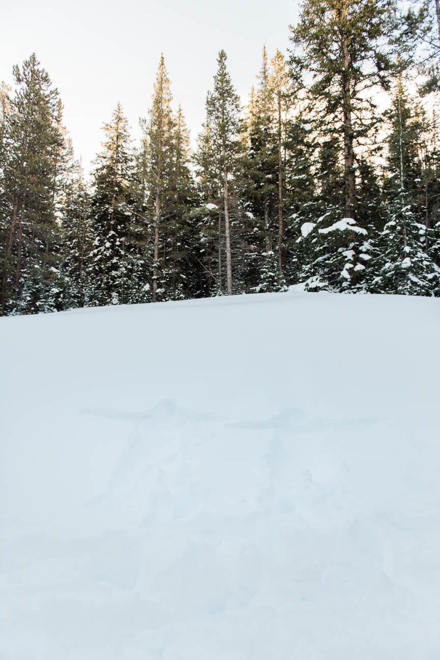 Winter Snowshoe Sunrise Engagement Photography Session in Breckenridge Colorado