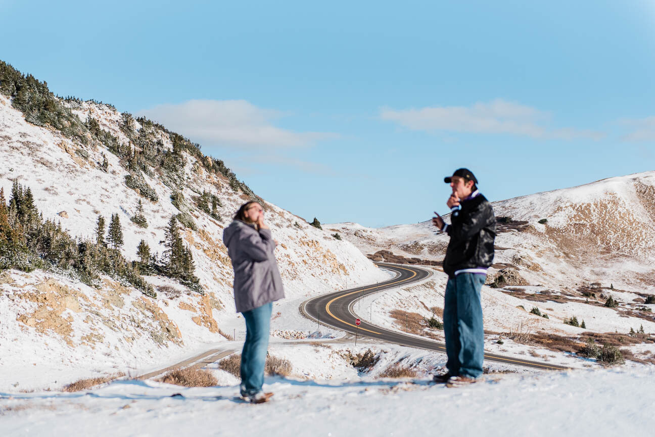 Adventure Engagement Photography Session Loveland Pass Colorado