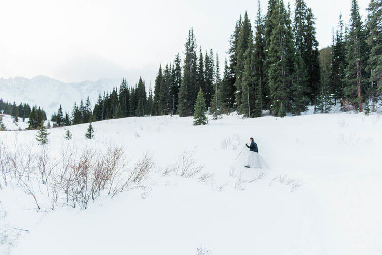 Winter Snowshoe Destination Elopement in Frisco Colorado