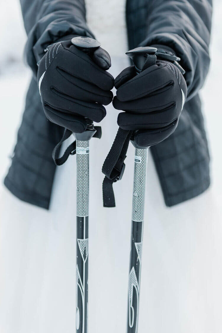 Winter Snowshoe Destination Elopement in Frisco Colorado