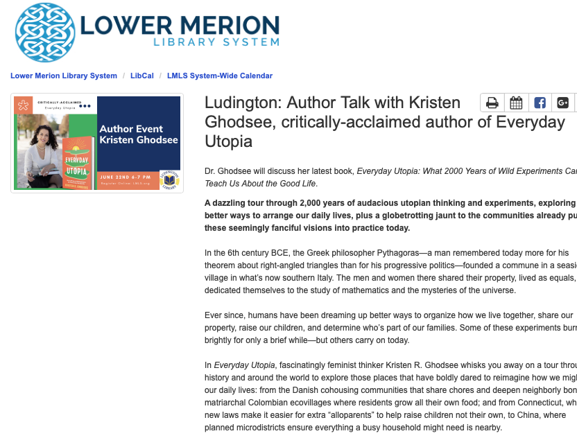 Ludington: Author Talk with Kristen Ghodsee, critically-acclaimed author of Everyday Utopia