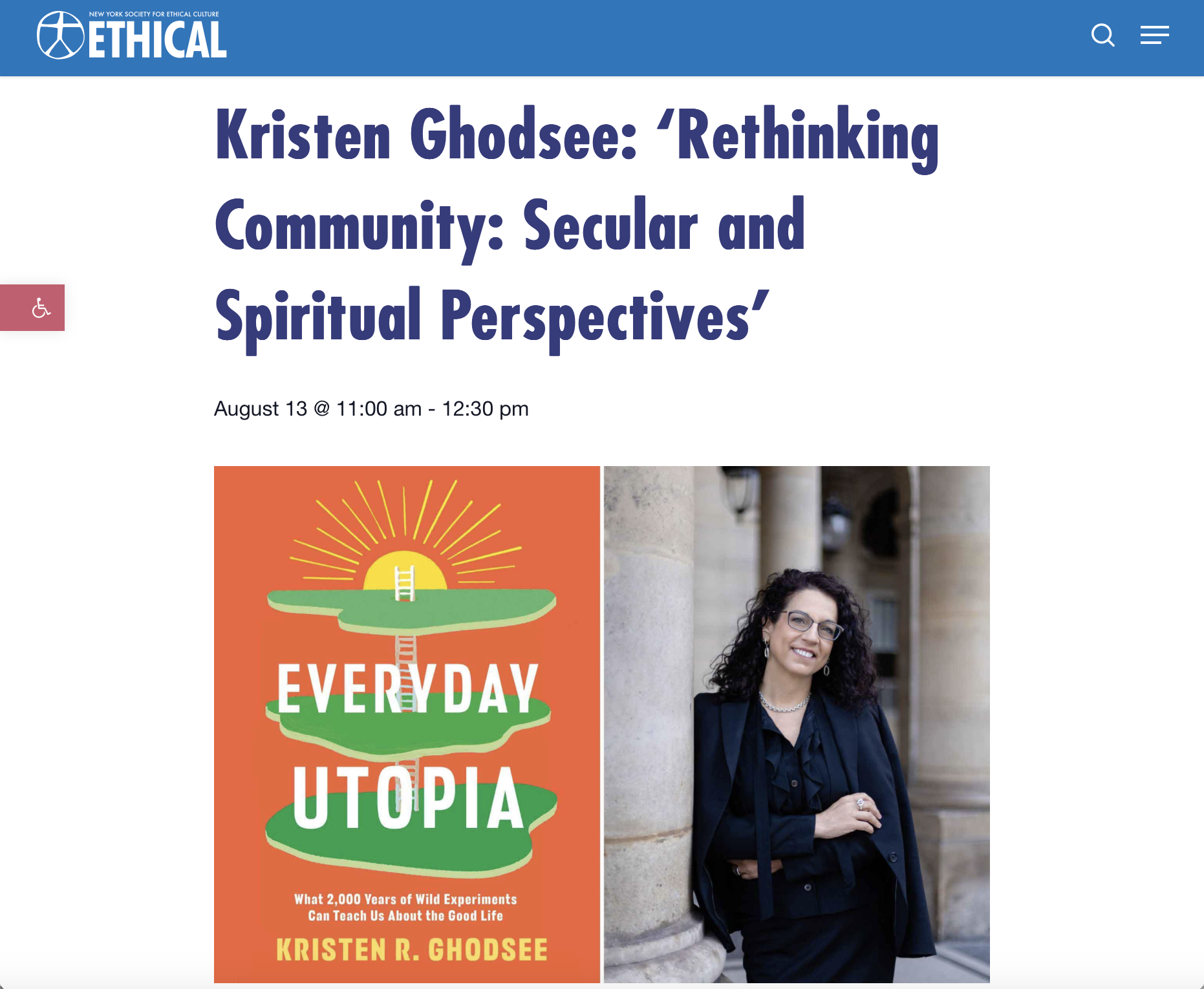 Society for Ethical Culture - Sunday Platform