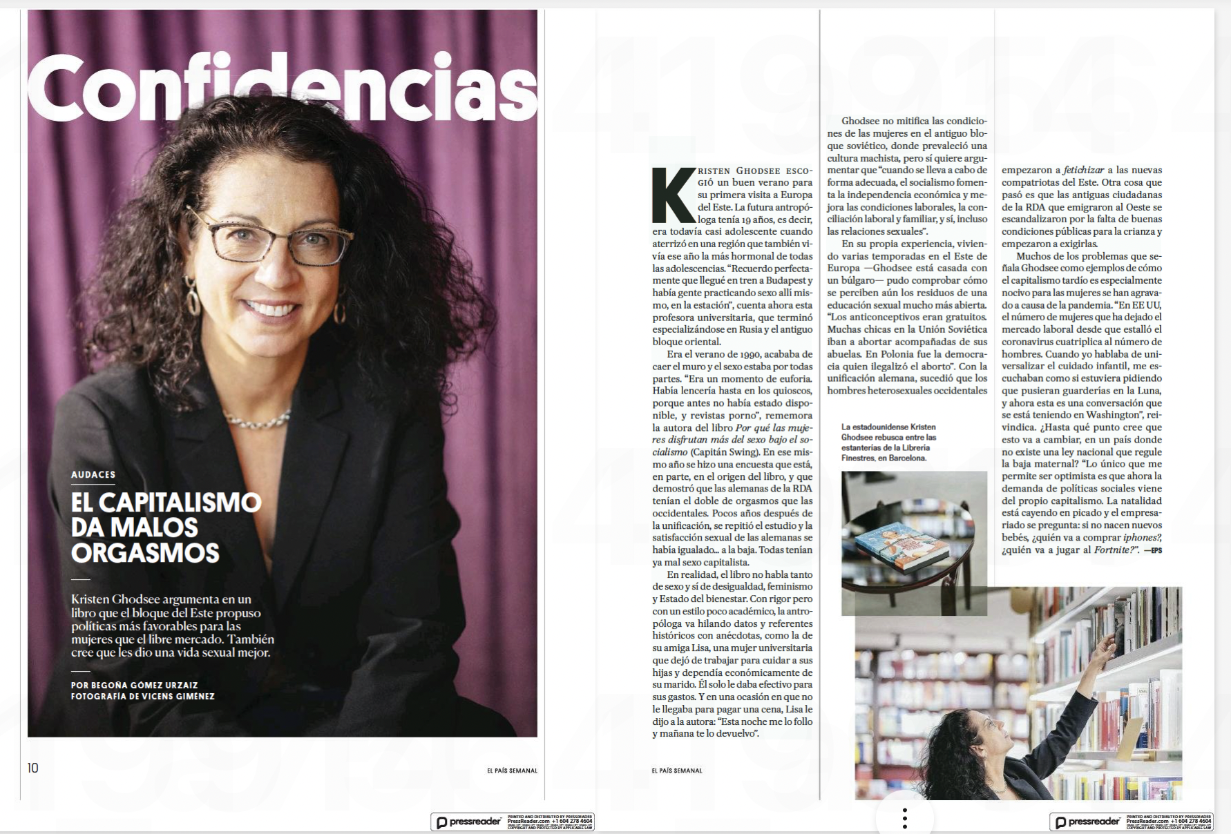 A screenshot of the print edition of El País Semanal — Kristen