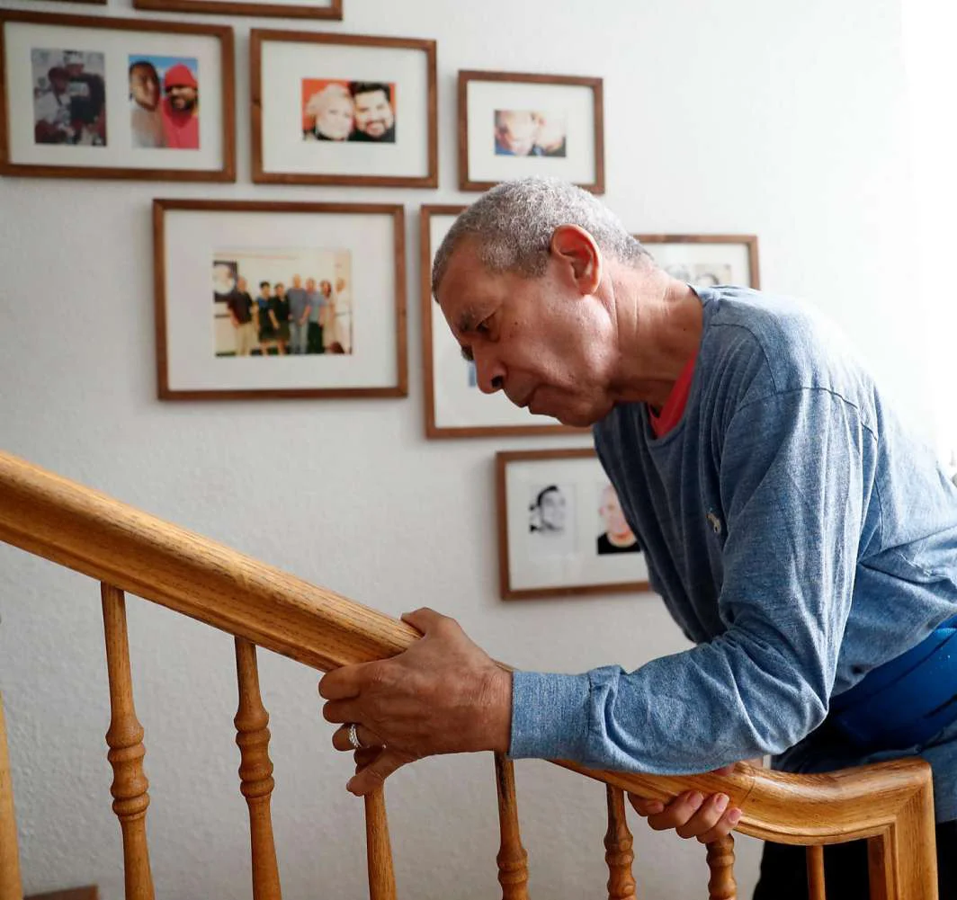 *Click image or this link to read more;&nbsp;John Clark and his husband, Clark Russell, head upstairs at their home in Concord. Clark, who has Parkinson’s disease, has undergone stem cell therapy in Mexico.&nbsp;Scott Strazzante, The Chronicle.