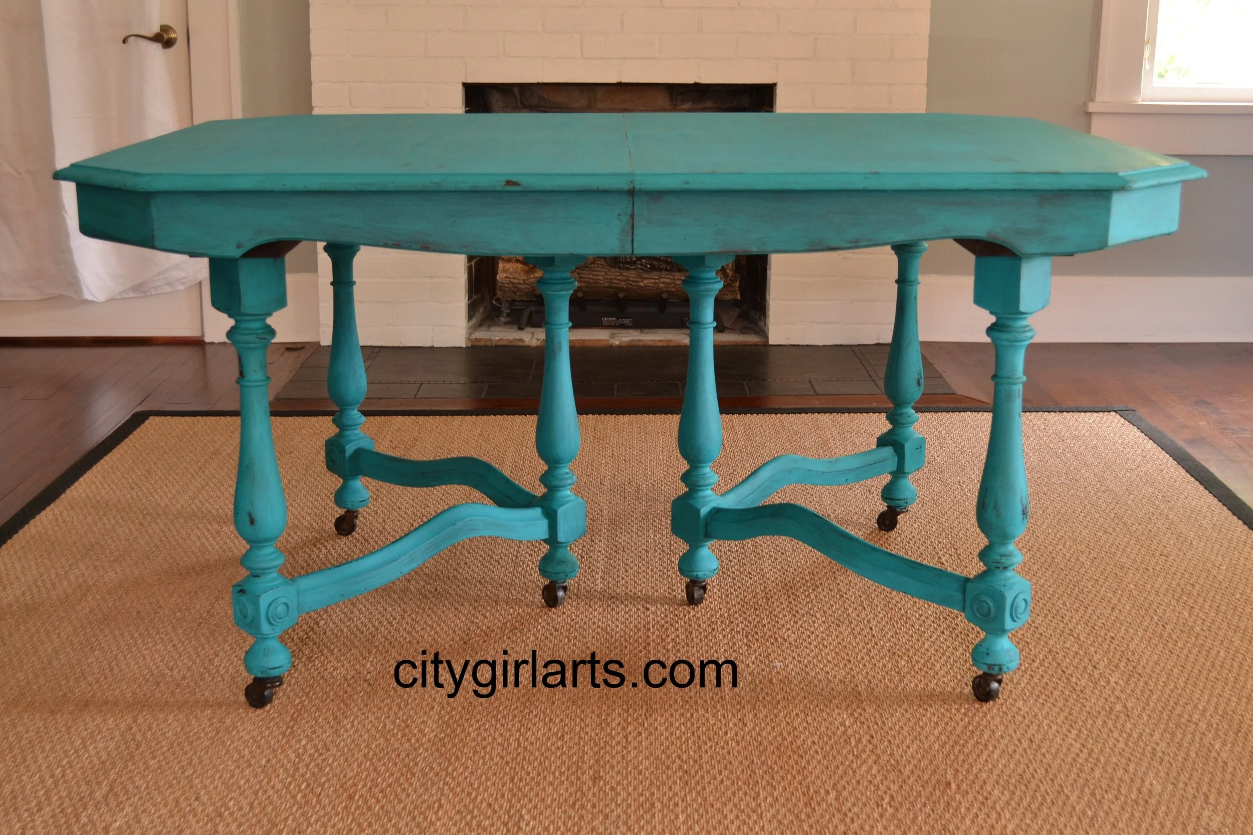 Tur-key to Tur-quoise: Antique Oak Dining Table