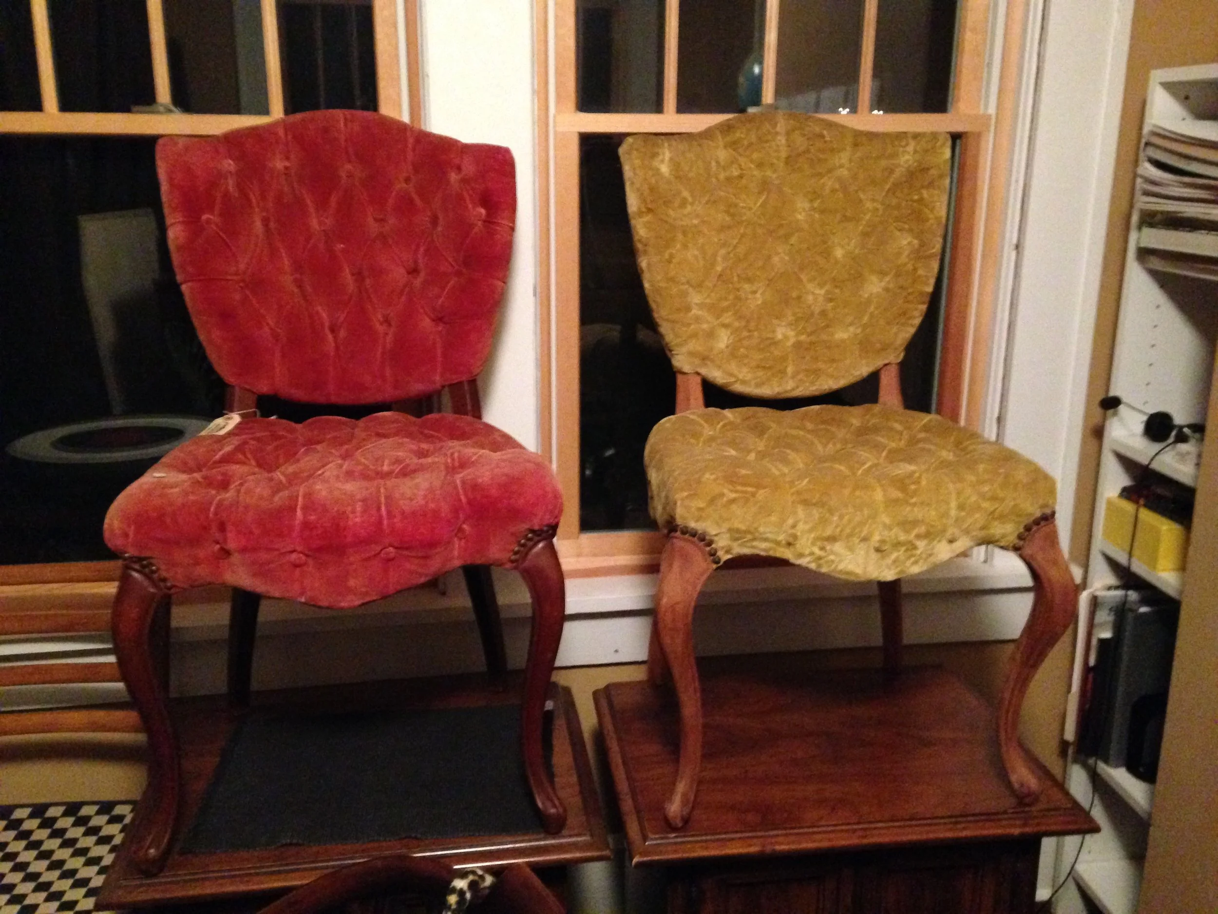 Horsehair and Burlap Vintage French Upholstered Chairs — City Girl Arts