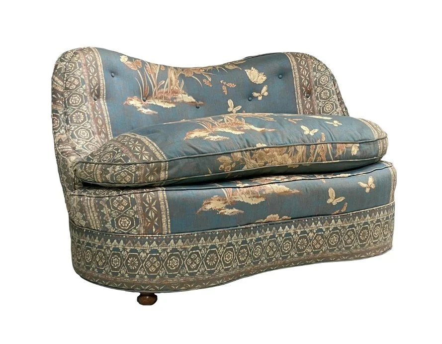Sumptuous Dipped Back Kidney Shaped Loveseat - 2 Available