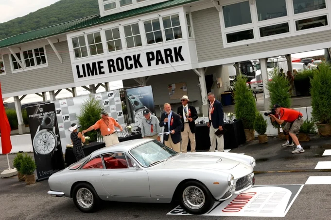 A bit later then Roger Werner’s Ferrari 250GT Lusso prevails in the Businessman’s Express Class