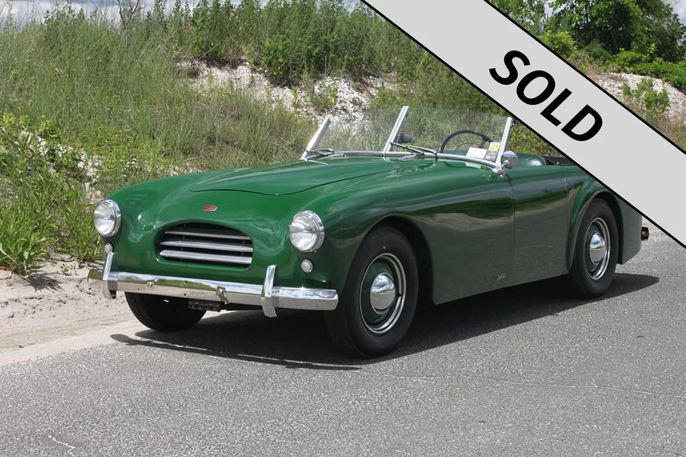 1953 Allard K3 Roadster top up dark blue in 1:43 scale by Esval Models