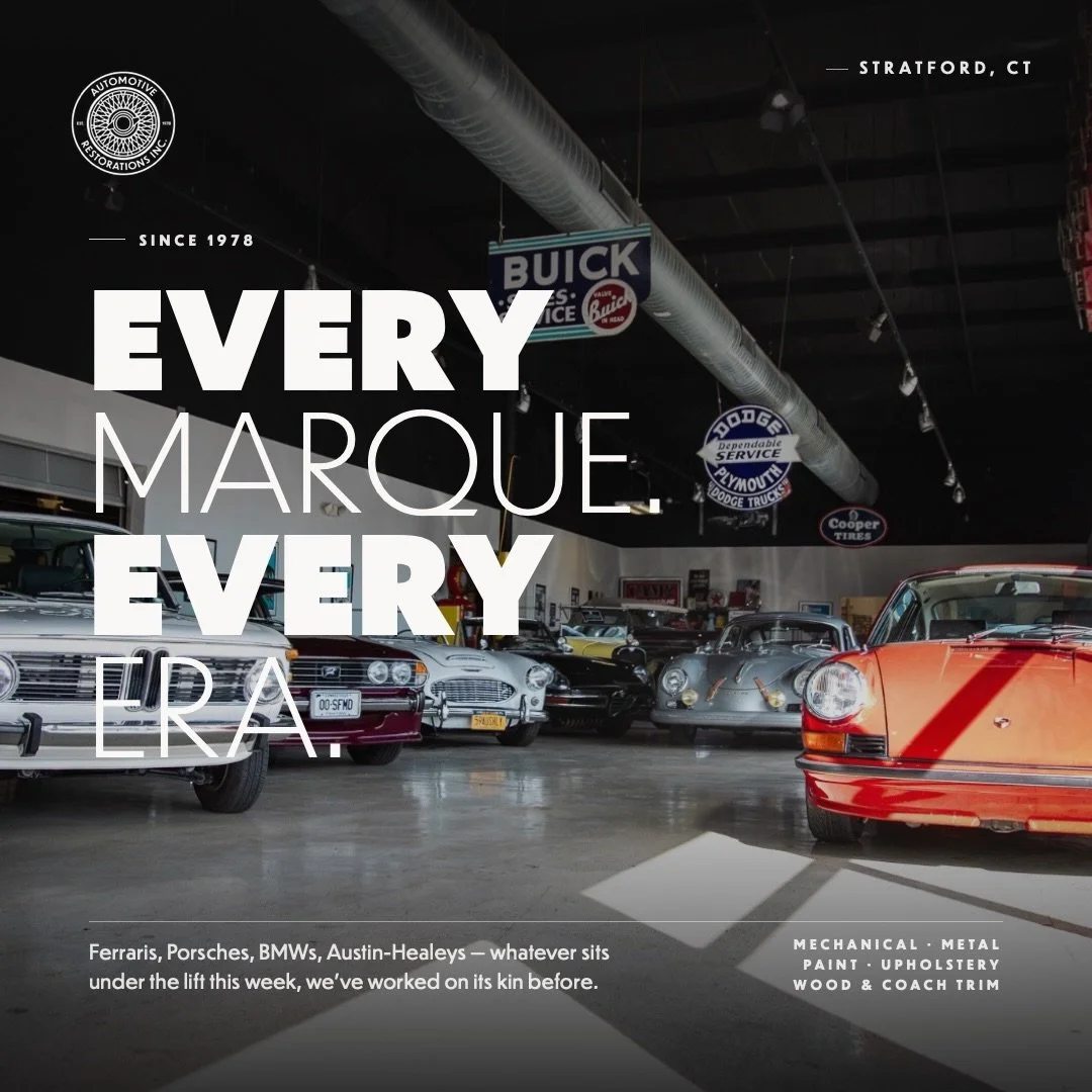 From pre-war classics to air-cooled icons and European exotics, every marque and every era tells a different story. For more than four decades, we&rsquo;ve been trusted to preserve, restore, and care for the cars that matter most.

No matter what rol