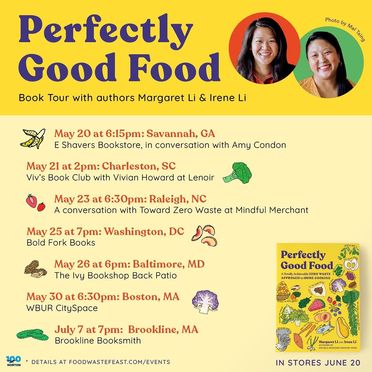 ✨BOOK TOUR INFO✨ The #PerfectlyGoodFood cookbook event details are here and it&rsquo;s going to be SO GOOD. In just over a week, we will be hopping in our mom&rsquo;s RV (aka Big Red - swipe to see our home for the next few weeks❤️😜🚌) for a #vanlif