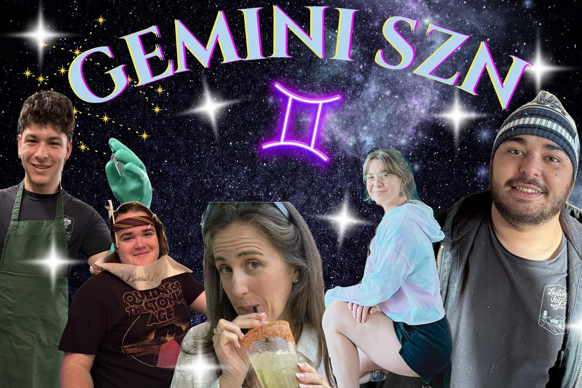 Twenty people on the team and five of them are Geminis with their birthdays all in a row? Talk about a green flag. It&rsquo;s Gemini Season, baby ♊️✨👯✨👯&zwj;♀️✨♊️