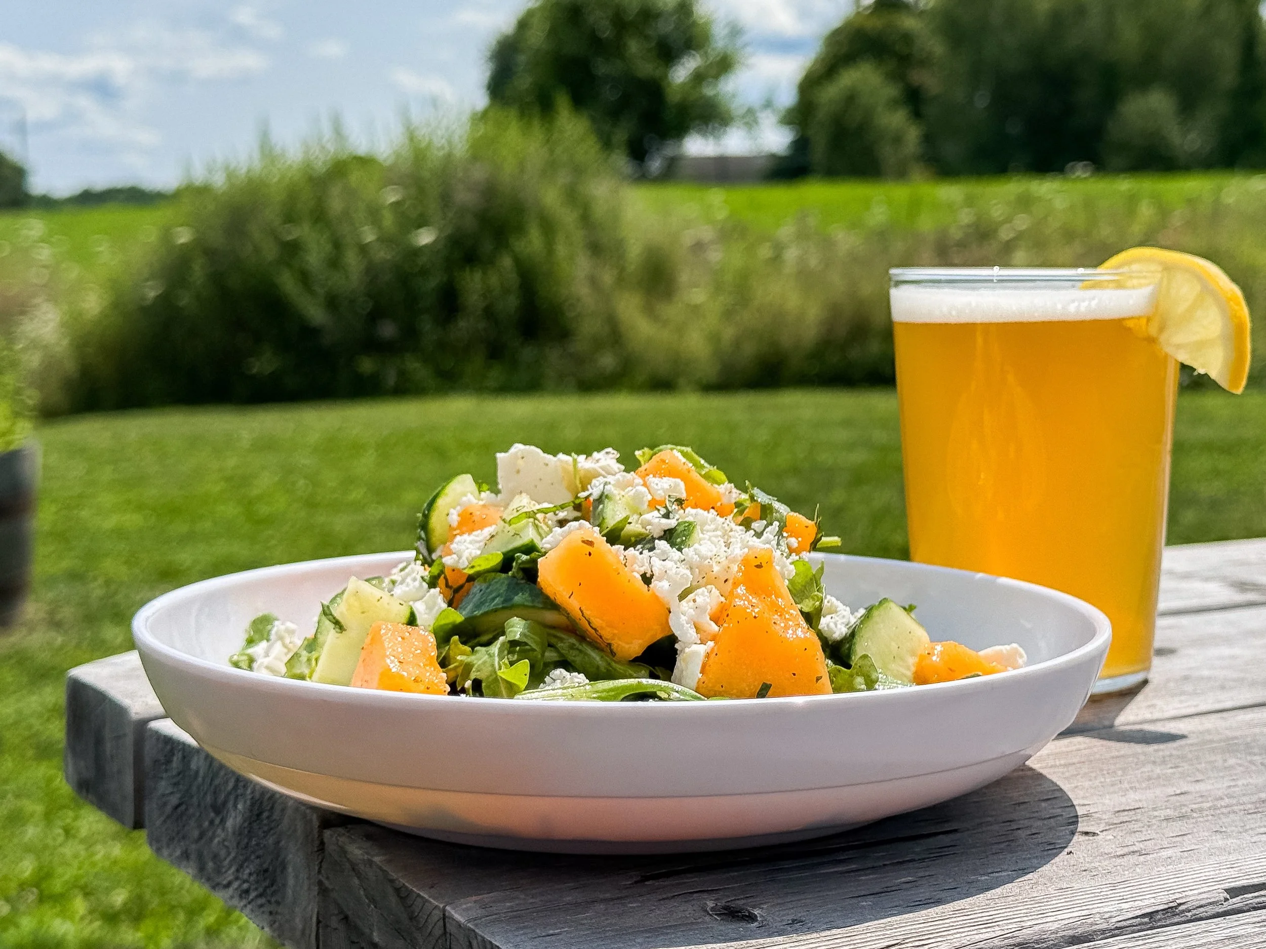 Summer's in full swing this weekend, with our Melon &amp; Mint Salad on special all weekend long!🍈🥗 

Featured sip: our Shandy, crafted with homemade lemonade and Like it Local American Light Lager. Light, bright, and perfect for sunny afternoons o