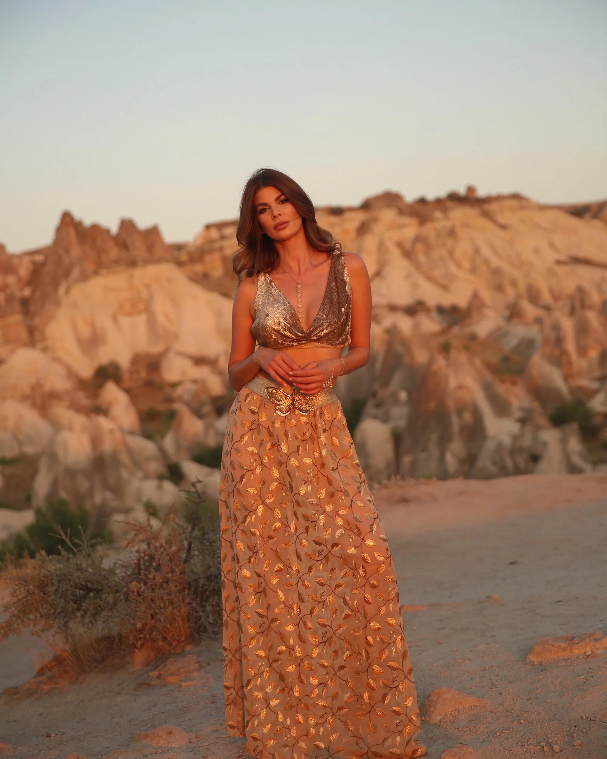 Golden Hour Silk Embroidered Two Piece Set — Anna Kiss - Fashion designer