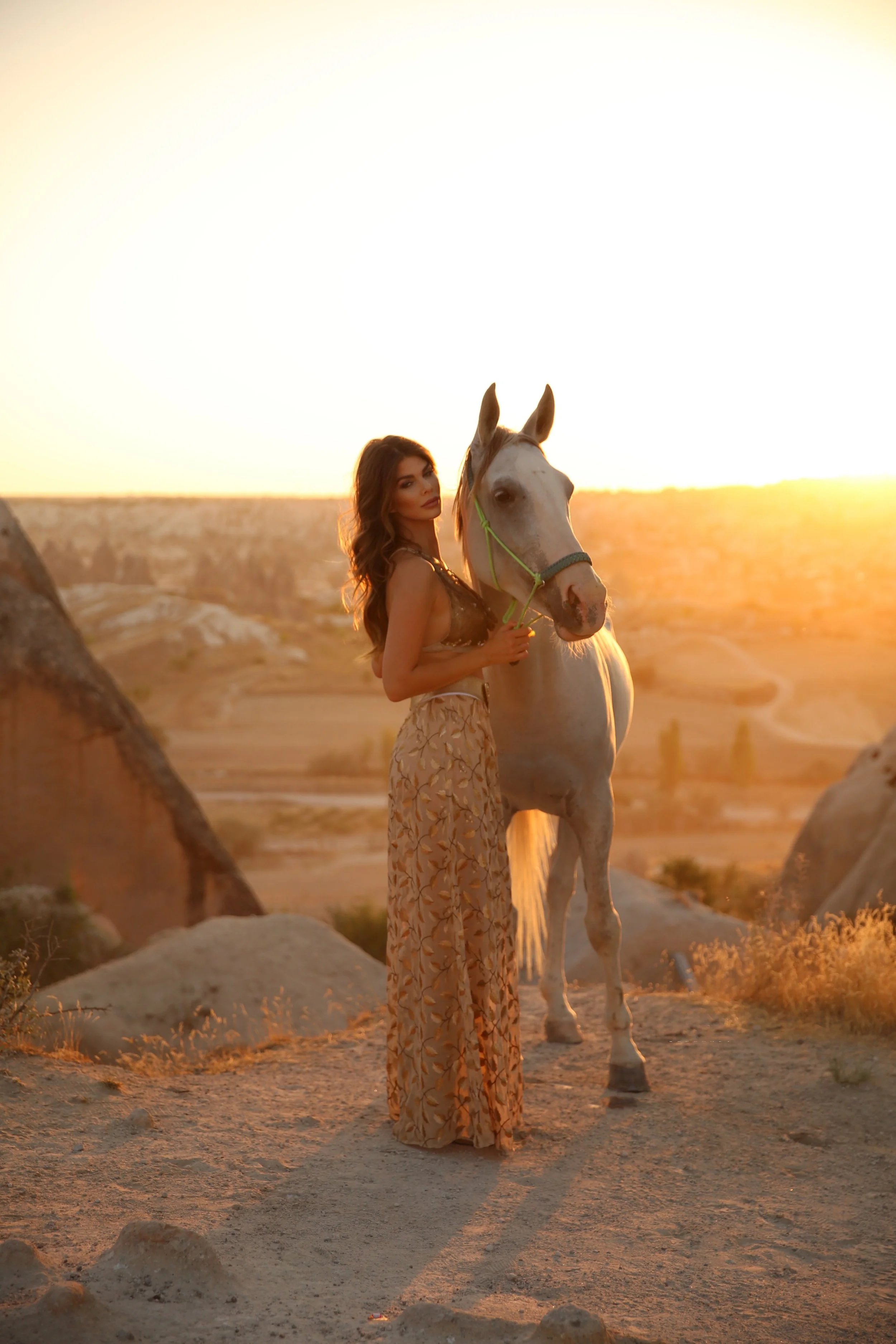 Goddess golden silk skirt and top 