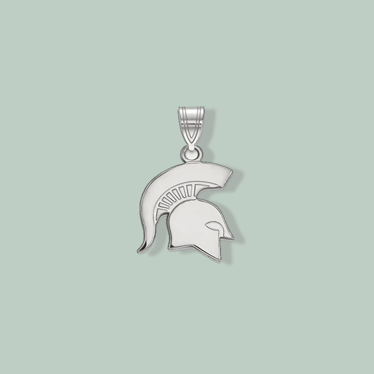 Collegiate Michigan State University Sterling Silver LogoArt Michigan State University L Pendant in Circle 