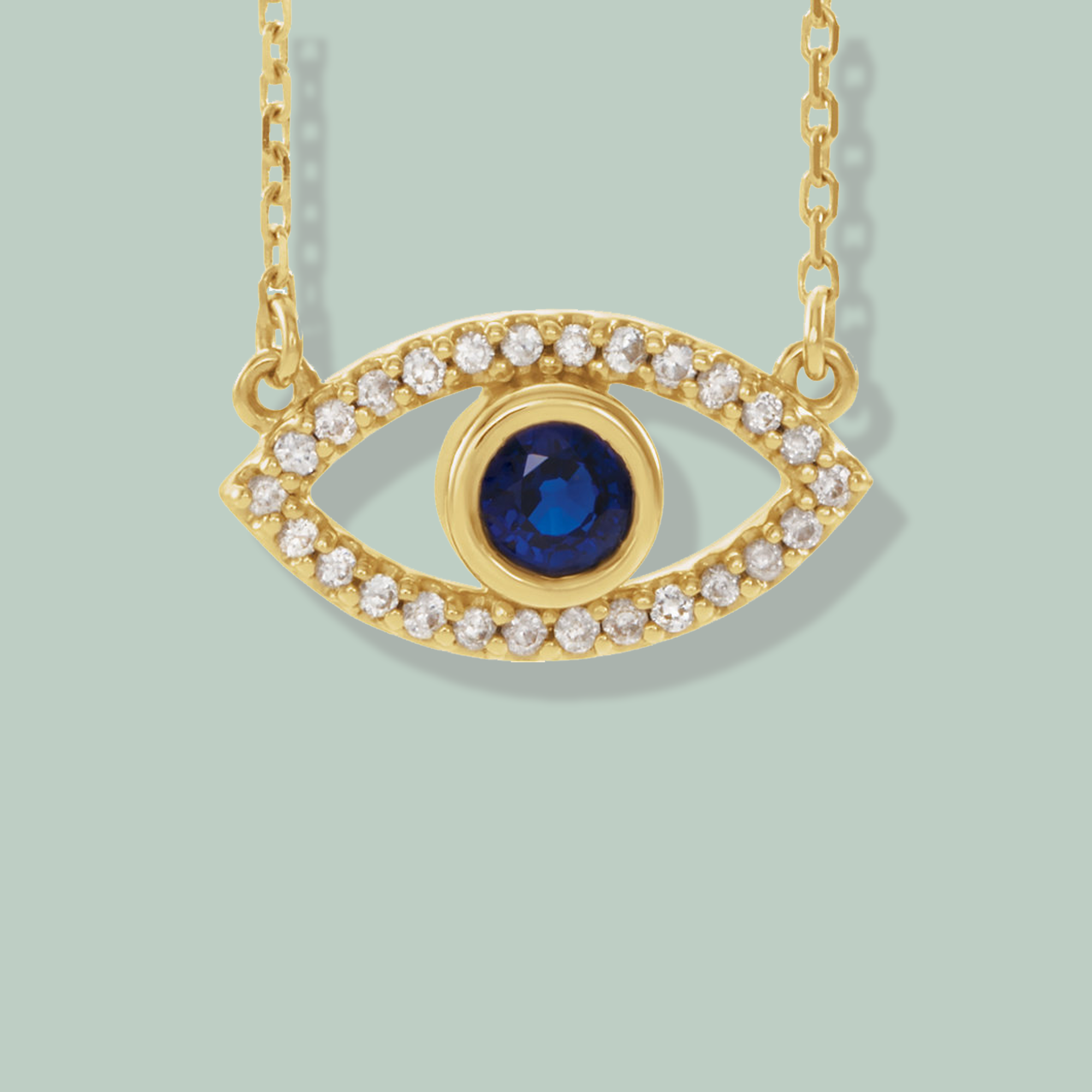 14K White Blue \u0026 White Sapphire Evil 