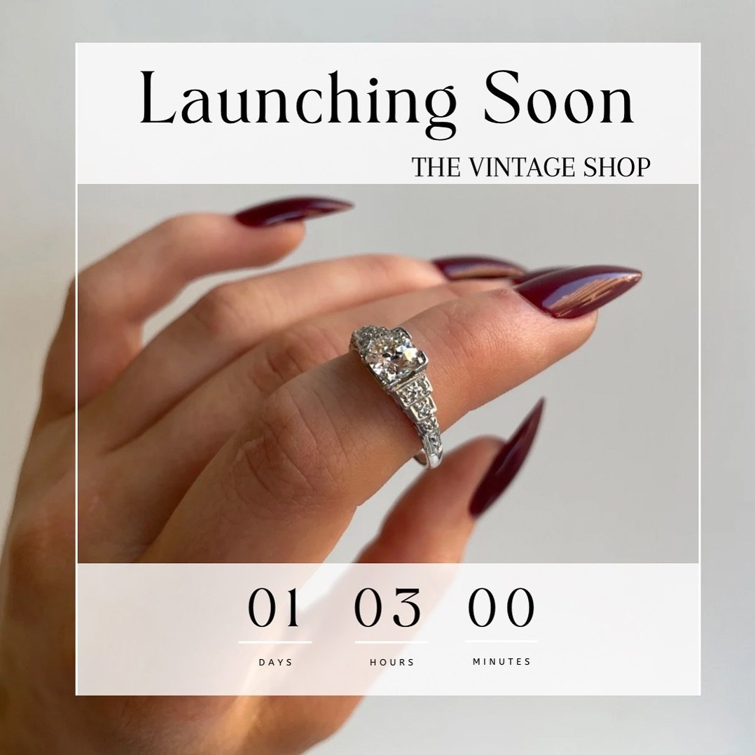 MARK YOUR CALENDARS! We have the most exciting drop coming your way at 1pm EST 4/11! Don&rsquo;t forget to sign up for our email list, for those that do, a special code will be coming your way! #vintagejewelry #antiqueringforsale #vintagering #jewelr