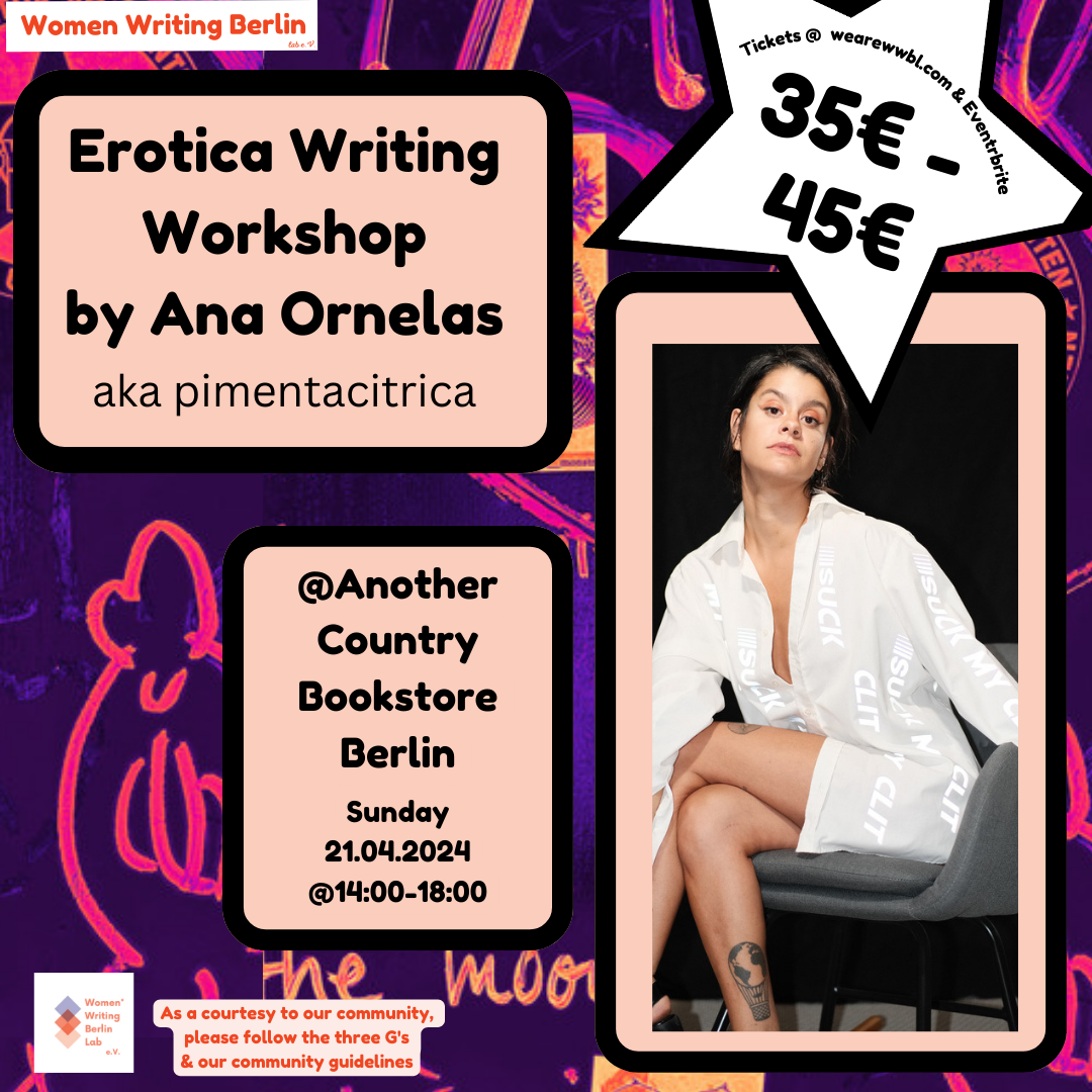 Erotica Writing Workshop by Ana Ornelas AKA Pimenta Citrica