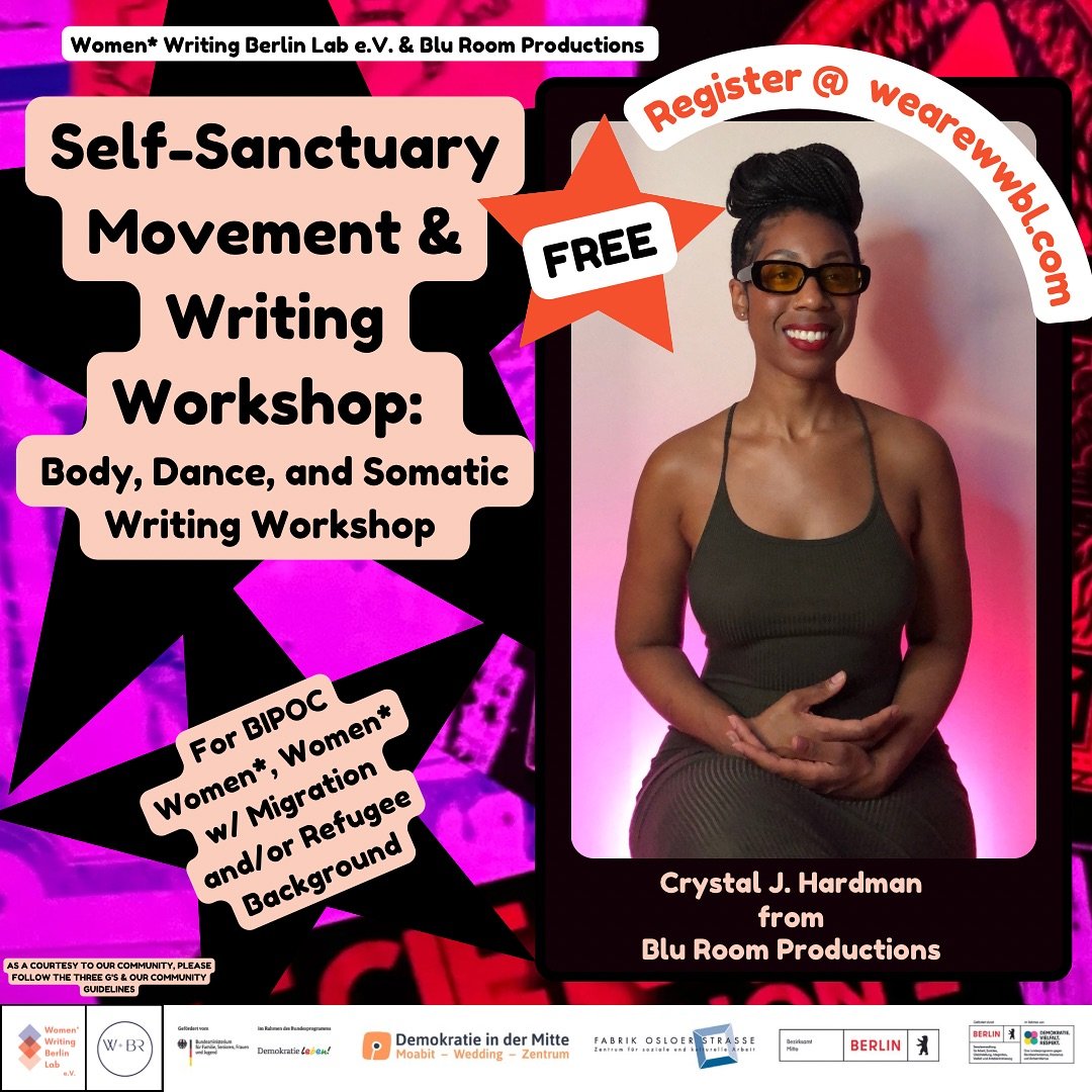 Movement &amp; Writing Workshop by Crystal Joy Hardman  from Welcome to the Blu Room

Join us in a FREE movement &amp; writing workshop for BIPOC/Migrant/Refugee women* to come together, write, and heal.  Writing can be an isolating experience, and t