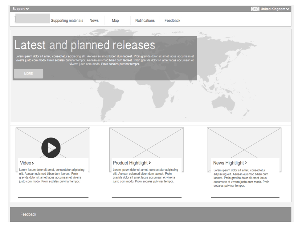 Homepage Wireframe