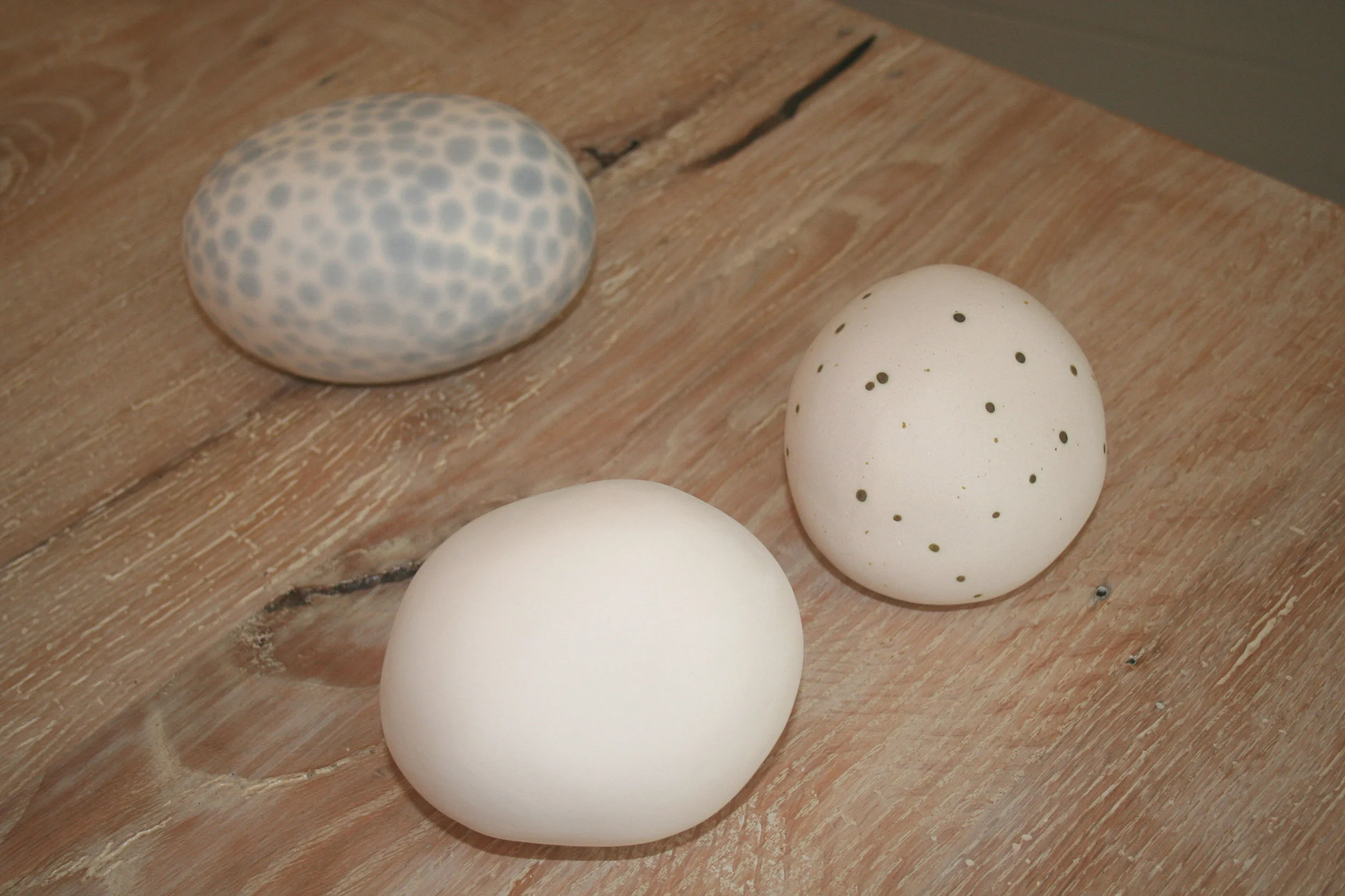 Pat Smith,Trio of Eggs, Porcelain, 2011
