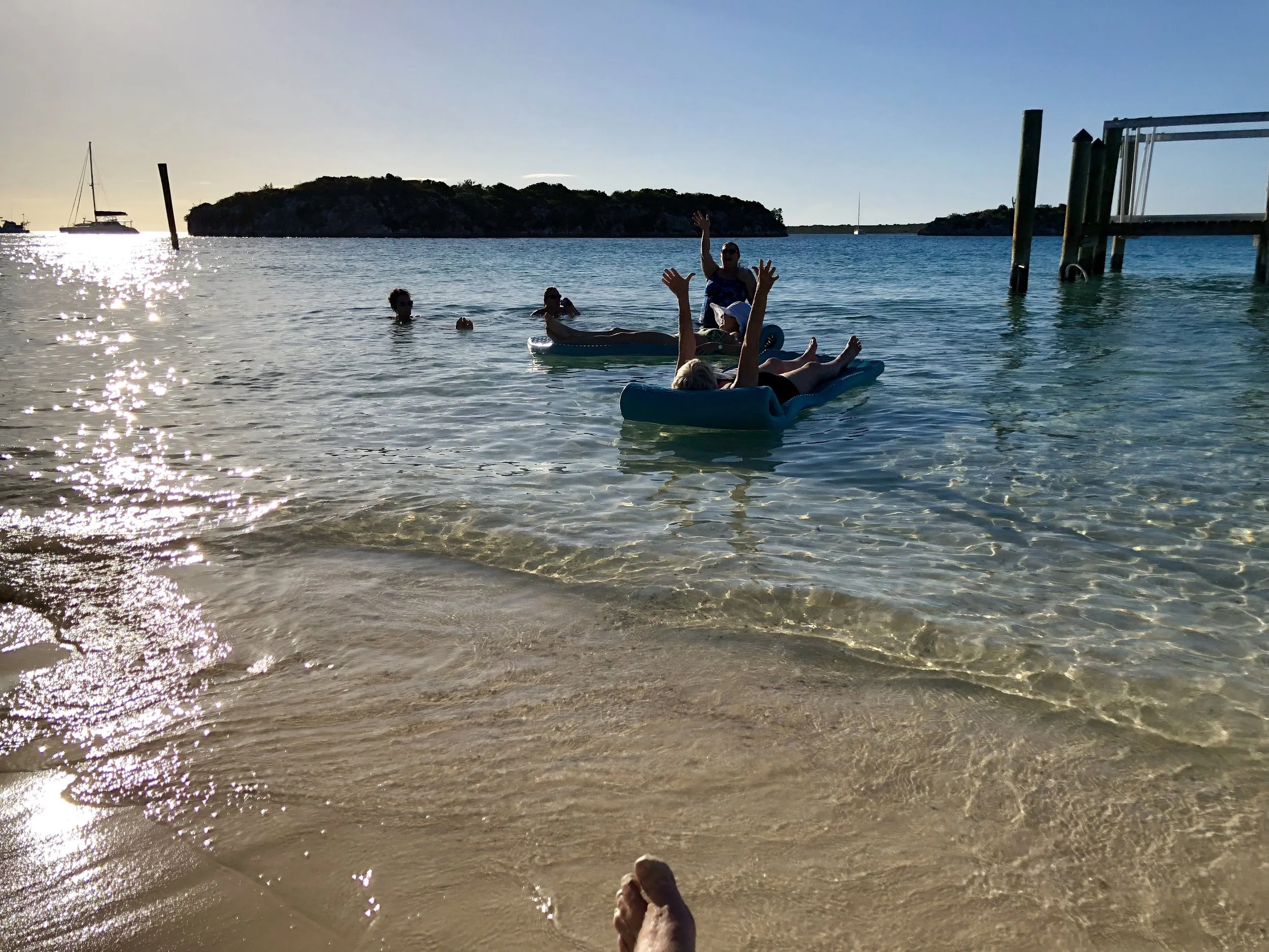 enjoying our private beach