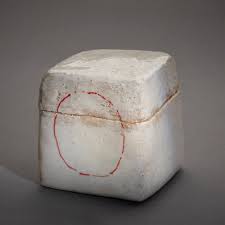 Stoneware box with red underglaze