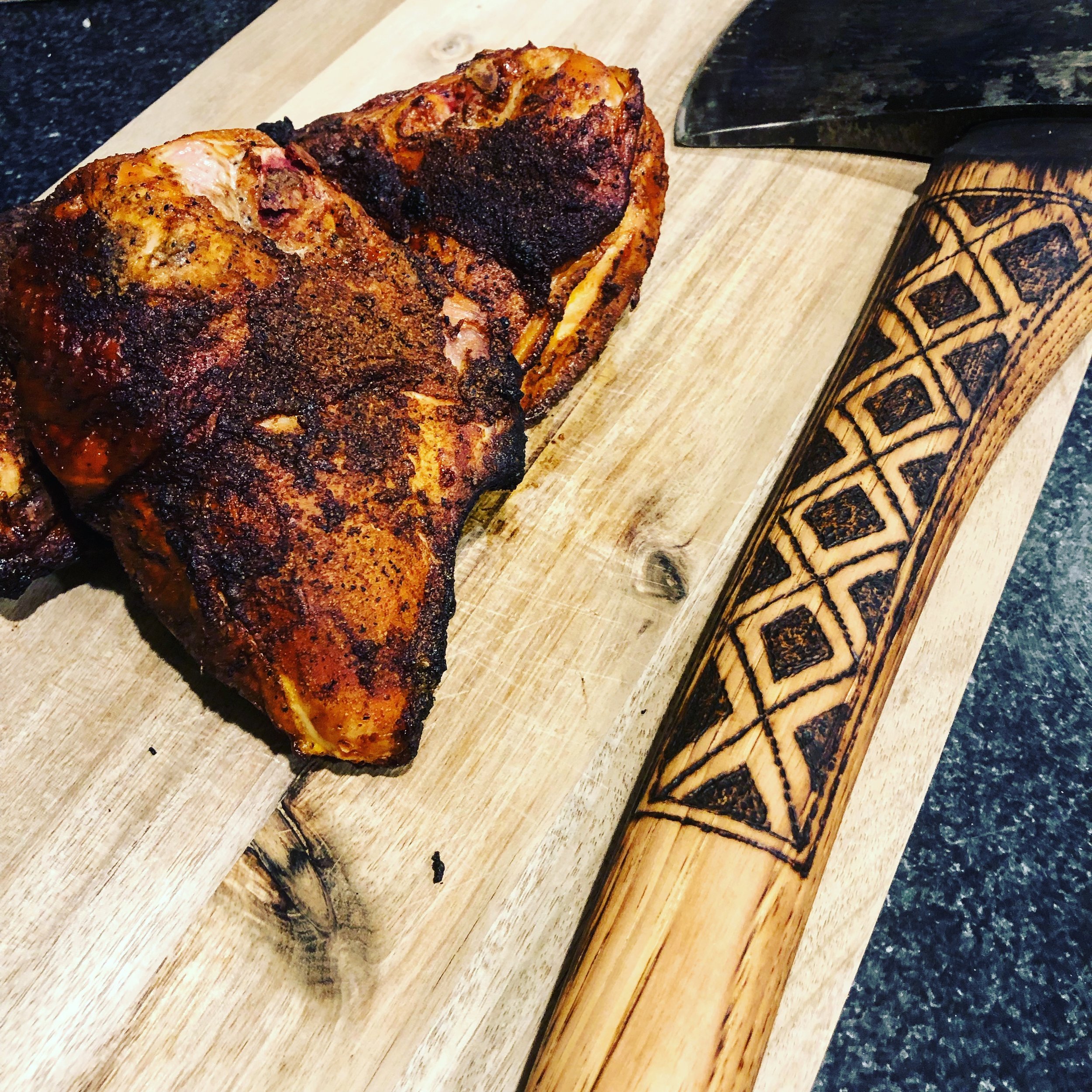 Tribal Pattern on a Boy's Axe