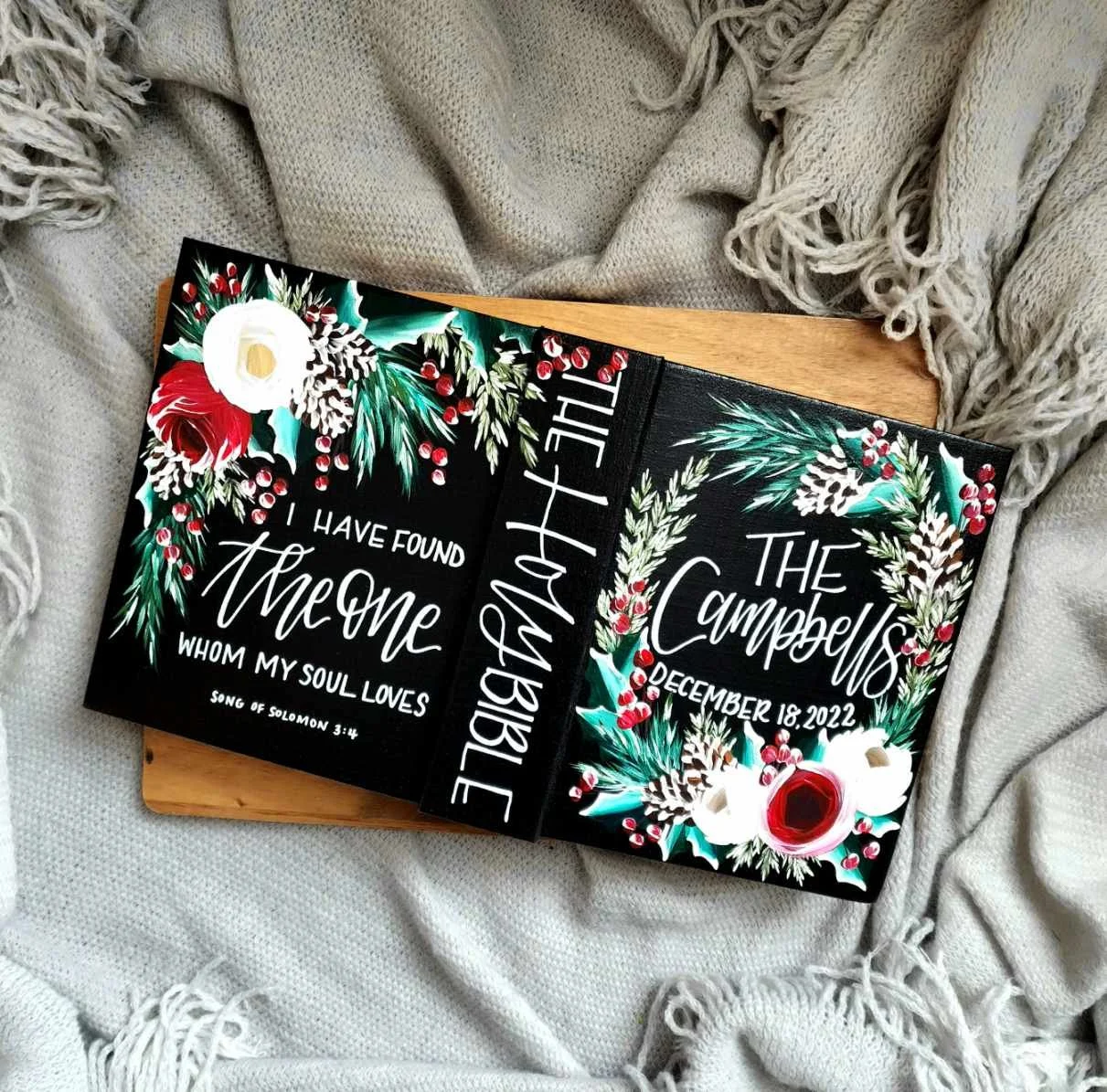 Personalized Painted Bible for Wedding | Ross Paint Shop