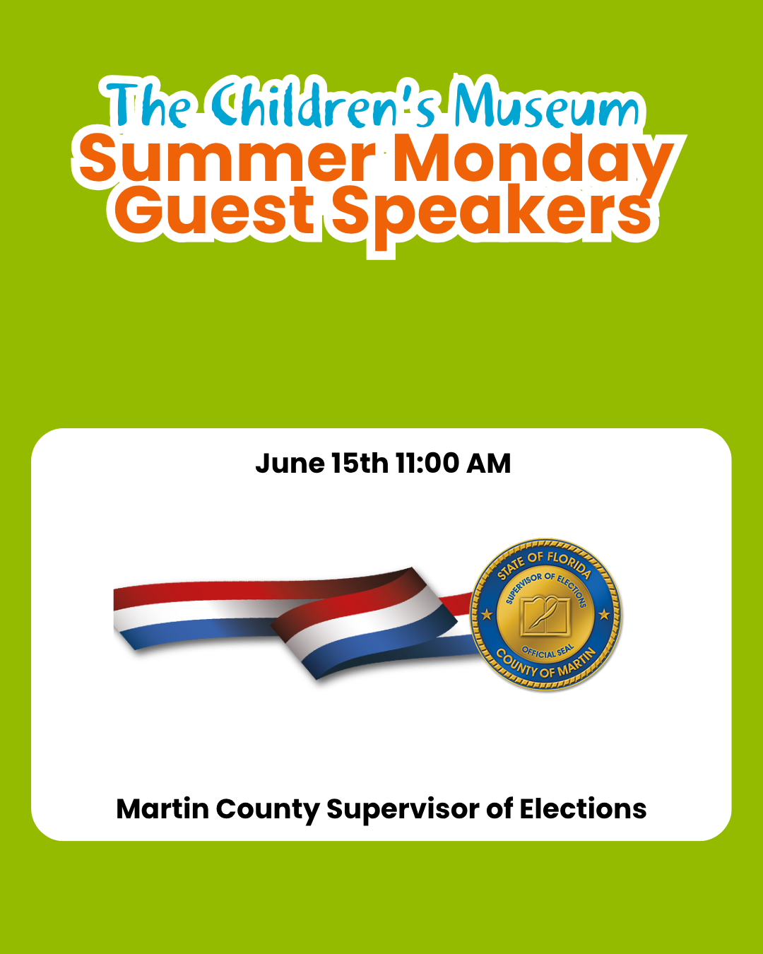 Summer Monday Guest Speaker