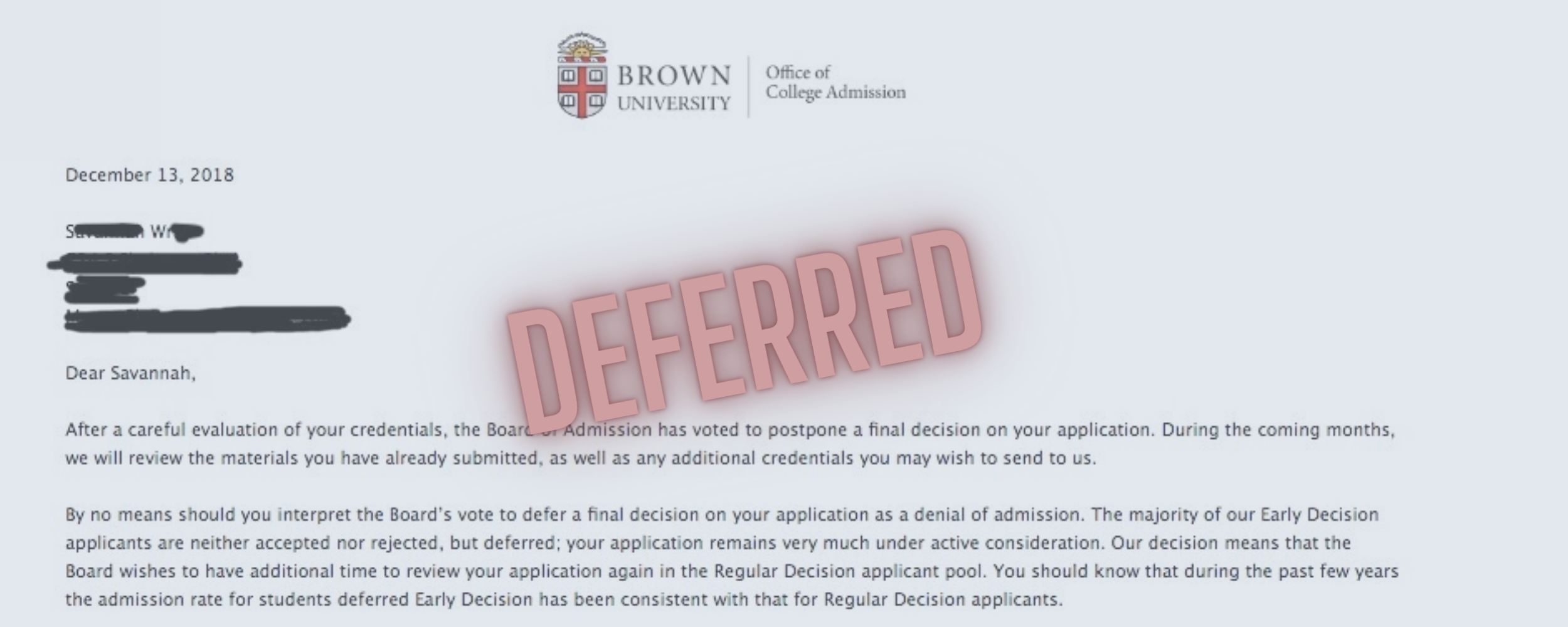 Early Action/Early Decision: Deferral Limbo