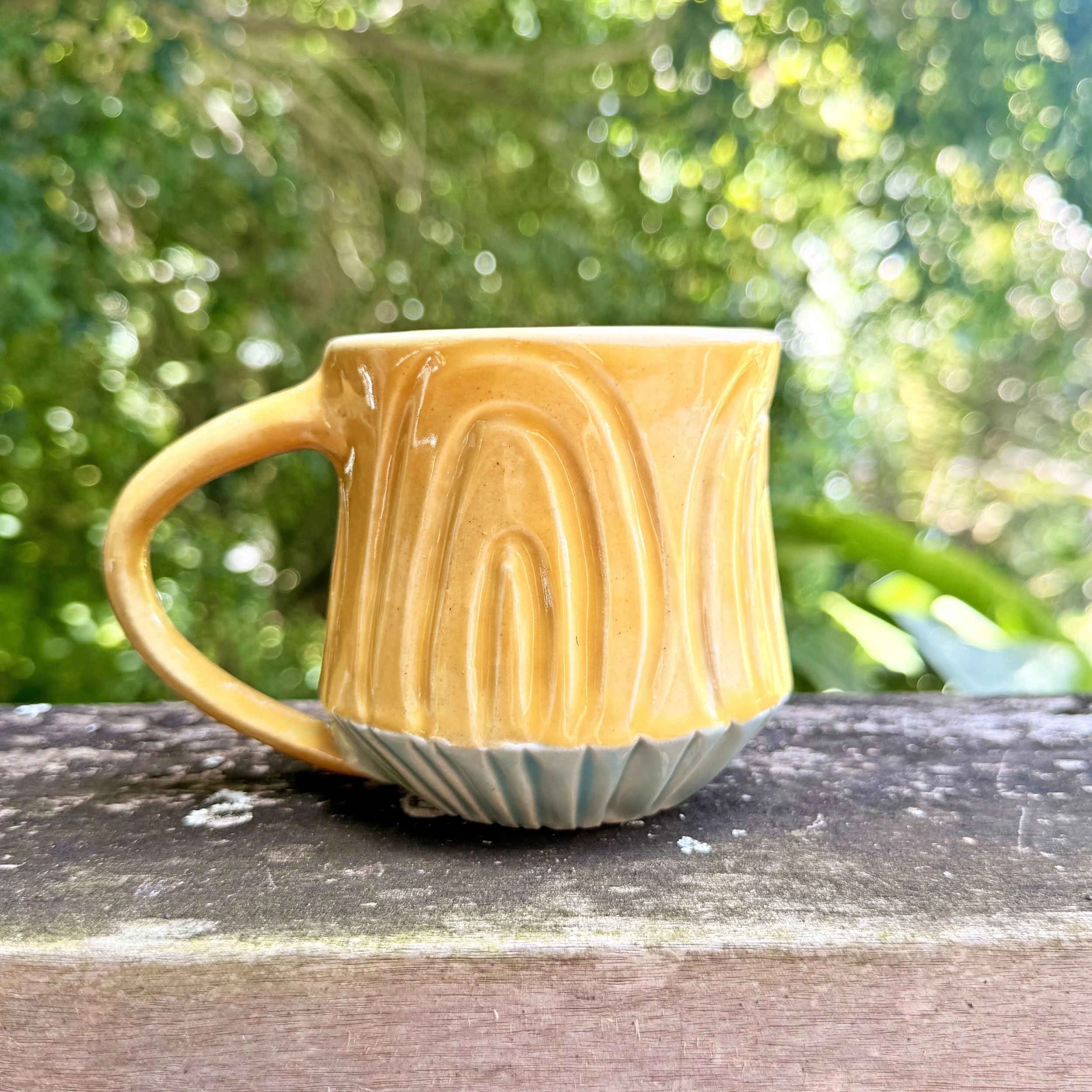 Yellow + Aqua Rainbow Mug