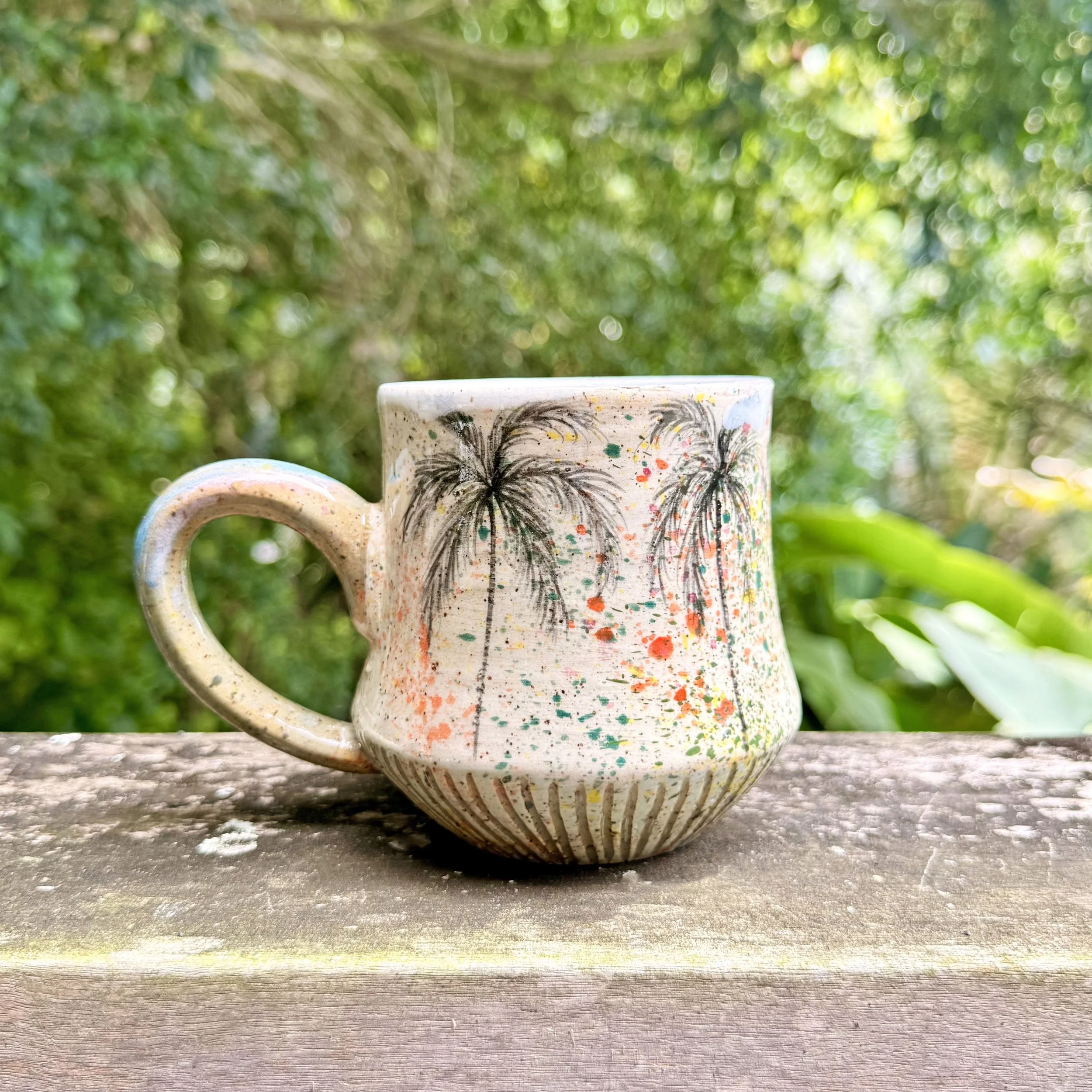 Palm Tree Splatter Mug #4
