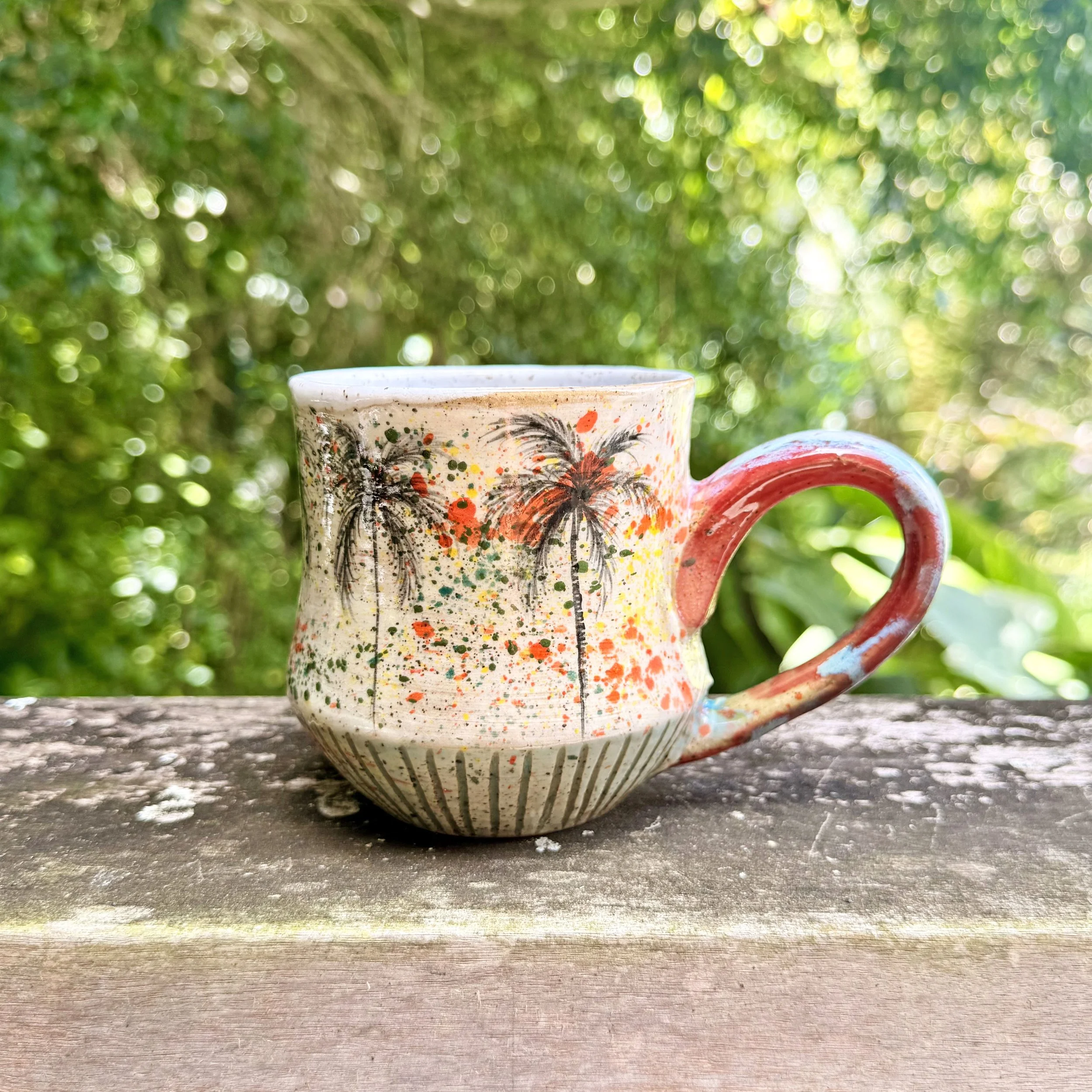 Palm Tree Splatter Mug #3