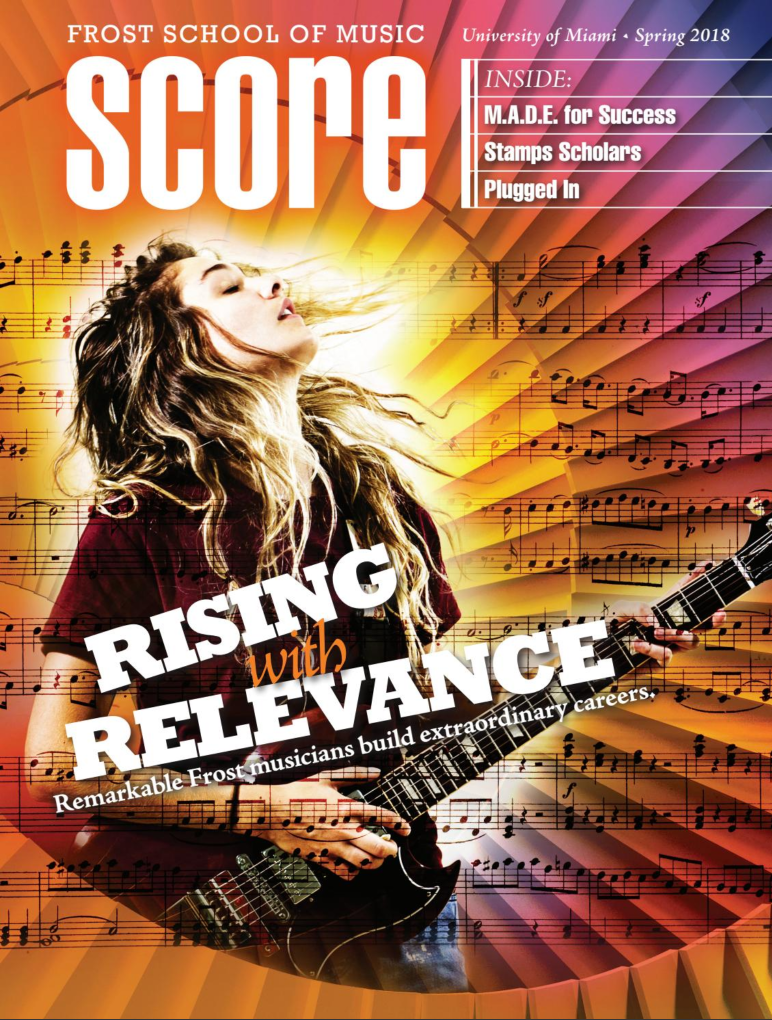 SCORE magazine from the Frost School of Music has been publishing many of my images for many years. This year, for the first time, one of my shots landed on the cover!