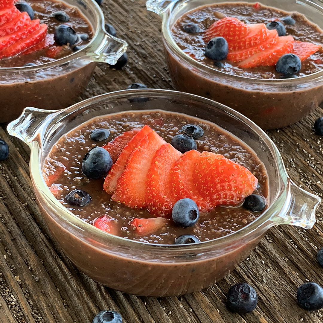 Berry Burst Chocolate Chia Seed Pudding