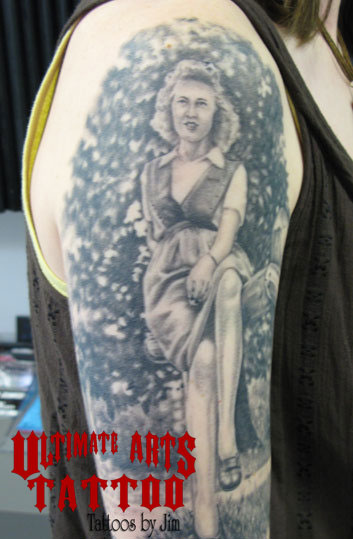 Mother portrait tattoo